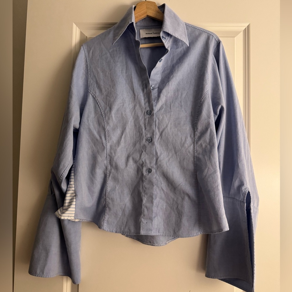 Light Blue Long Sleeve Button-Up Shirt